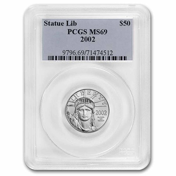 2002 1/2 oz American Platinum Eagle MS-69 PCGS 2002 1/2 oz American Platinum Eagle MS-69 PCGS