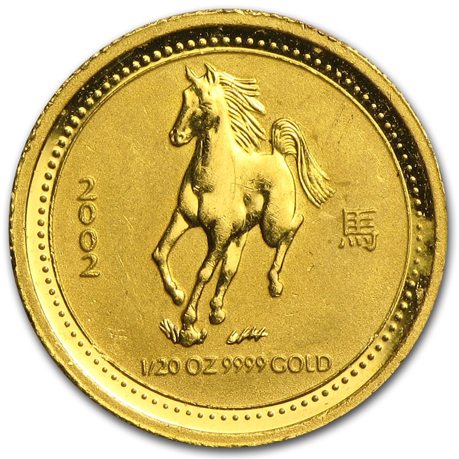 Buy 2002 1/20 oz Gold Year of the Horse Coin SI (Abrasions) APMEX