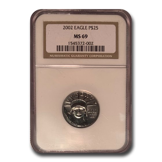 2002 1/4 oz American Platinum Eagle MS-69 NGC 2002 1/4 oz American Platinum Eagle MS-69 NGC