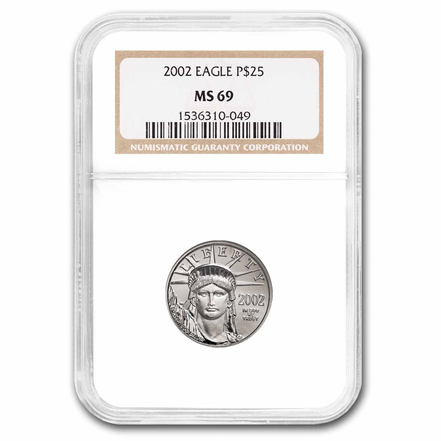 2002 1/4 oz American Platinum Eagle MS-69 NGC