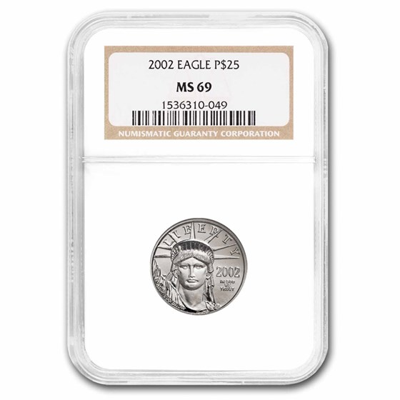 2002 1/4 oz American Platinum Eagle MS-69 NGC 2002 1/4 oz American Platinum Eagle MS-69 NGC