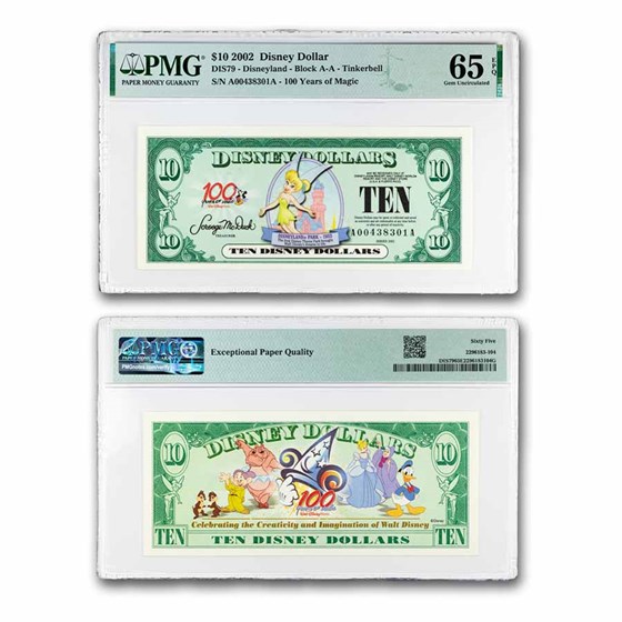 2002 $10.00 (AA) Tinkerbell (DIS#79) CU-65 EPQ PMG