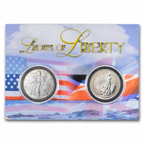 2002 2-Coin Ladies of Liberty Silver Coin Set