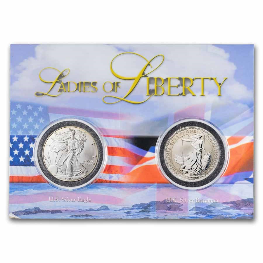 2002 2-Coin Ladies of Liberty Silver Coin Set