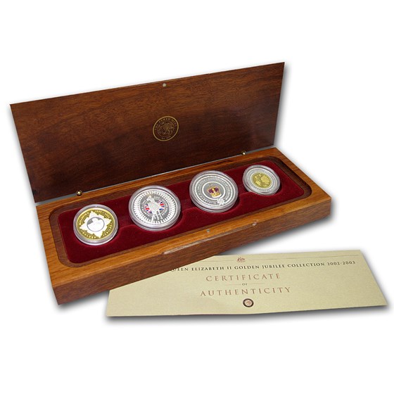 2002-2003 4-Coin Elizabeth II Golden Jubilee Collection 2002-2003 4-Coin Elizabeth II Golden Jubilee Collection