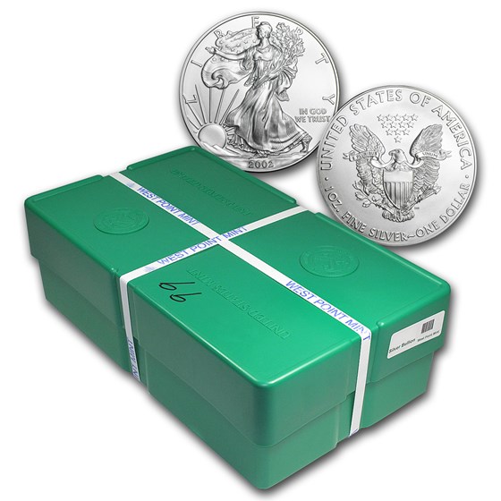 2002 500-Coin American Silver Eagle Monster Box (Sealed) 2002 500-Coin American Silver Eagle Monster Box (Sealed)