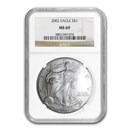 2002 American Silver Eagle MS-69 NGC