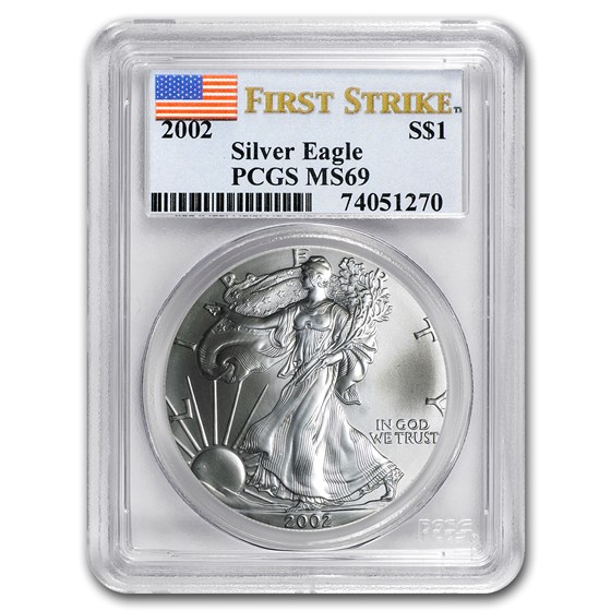 2002 American Silver Eagle MS-69 PCGS (FirstStrike®) 2002 American Silver Eagle MS-69 PCGS (FirstStrike®)