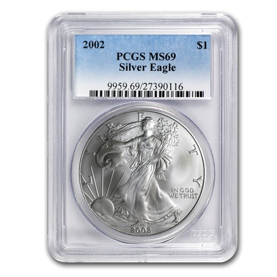 2002 American Silver Eagle MS-69 PCGS 2002 American Silver Eagle MS-69 PCGS