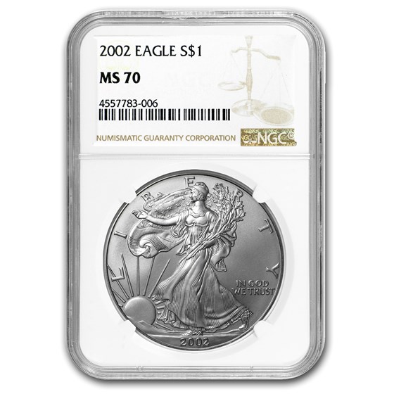 2002 American Silver Eagle MS-70 NGC