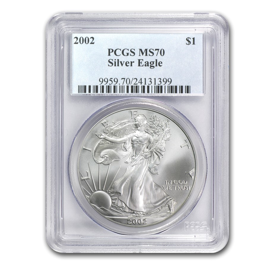 2002 American Silver Eagle MS-70 PCGS