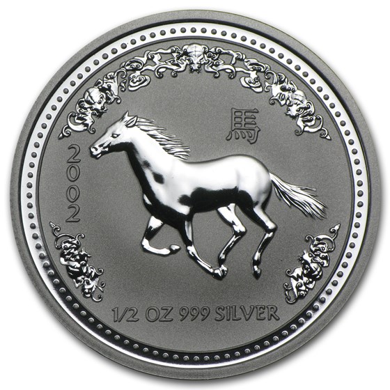 2002 Australia 1/2 oz Silver Year of the Horse BU (Series I) 2002 Australia 1/2 oz Silver Year of the Horse BU (Series I)