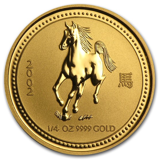 2002 Australia 1/4 oz Gold Lunar Horse BU (Series I) 2002 Australia 1/4 oz Gold Lunar Horse BU (Series I)