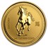 2002 Australia 1/4 oz Gold Lunar Horse BU (Series I)