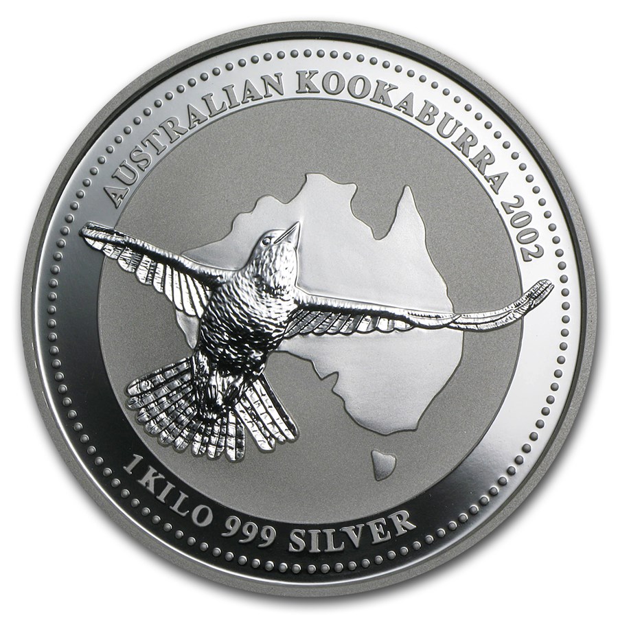 2002 Australia 1 kilo Silver Kookaburra BU