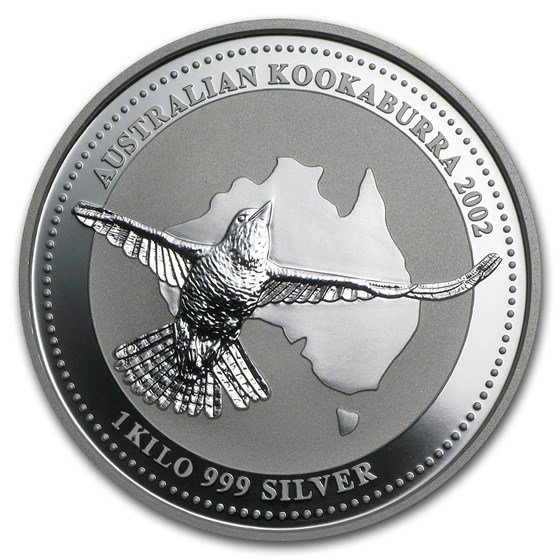 2002 Australia 1 kilo Silver Kookaburra BU 2002 Australia 1 kilo Silver Kookaburra BU