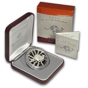 2002 Australia 1 oz Silver Kangaroo Proof (w/Box & COA) 2002 Australia 1 oz Silver Kangaroo Proof (w/Box & COA)