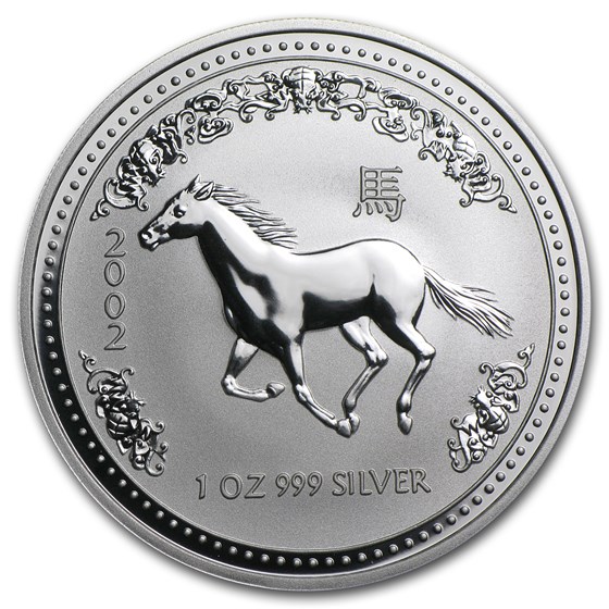 2002 Australia 1 oz Silver Year of the Horse BU (Series I) 2002 Australia 1 oz Silver Year of the Horse BU (Series I)