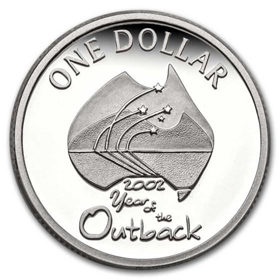 2002 Australia $1 Silver Proof Year of the Outback 2002 Australia $1 Silver Proof Year of the Outback