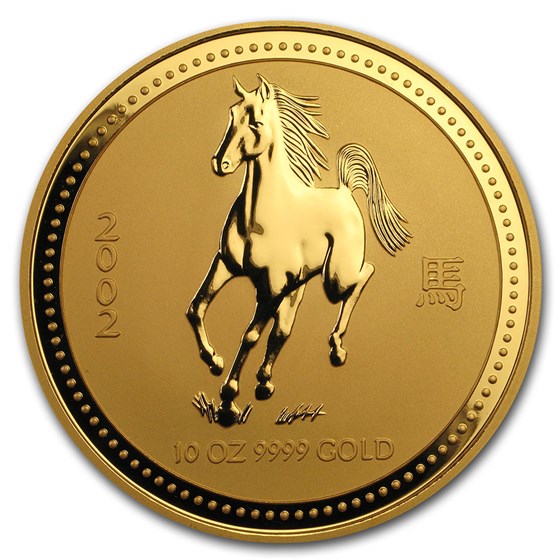 2002 Australia 10 oz Gold Lunar Horse BU (Series I) 2002 Australia 10 oz Gold Lunar Horse BU (Series I)