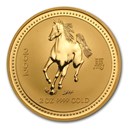 2002 Australia 2 oz Gold Lunar Horse BU (Series I)