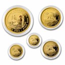 2002 Australia 5-Coin Gold Nugget Proof Set (Coin Only)