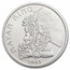 2002 Belize 1 oz Silver Dollar Mayan King BU