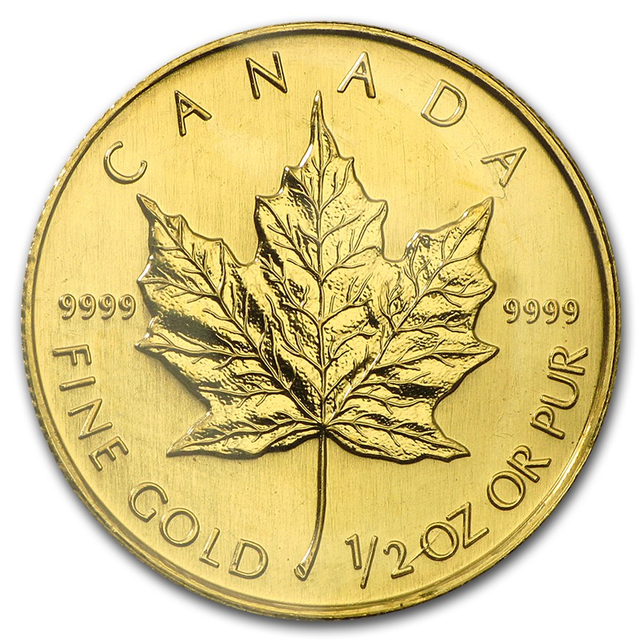 2002 Canada 1/2 oz Gold Maple Leaf BU