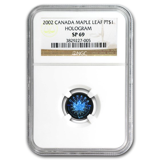2002 Canada 1/20 oz Platinum Maple Leaf SP-69 NGC (Hologram) 2002 Canada 1/20 oz Platinum Maple Leaf SP-69 NGC (Hologram)