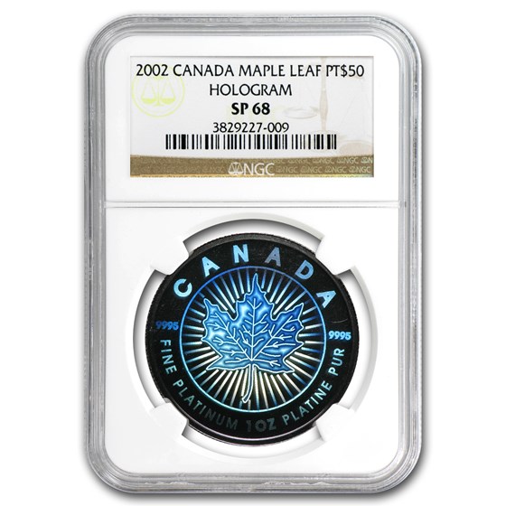 2002 Canada 1 oz Platinum Maple Leaf SP-68 NGC (Hologram) 2002 Canada 1 oz Platinum Maple Leaf SP-68 NGC (Hologram)