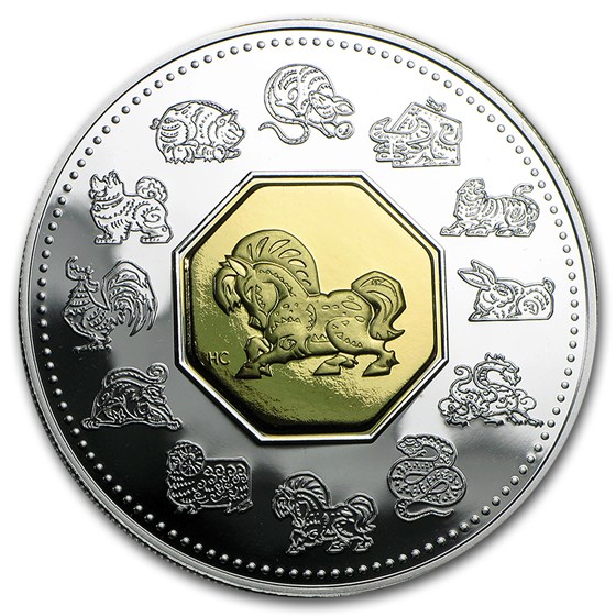 2002 Canada 1 oz Silver $15 Lunar Bimetal Horse 2002 Canada 1 oz Silver $15 Lunar Bimetal Horse