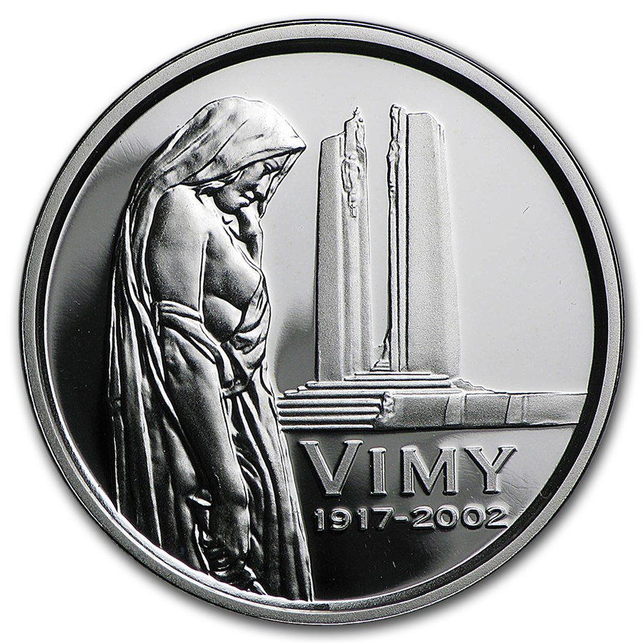 2002 Canada Silver $0.05 Vimy Ridge Memorial Proof