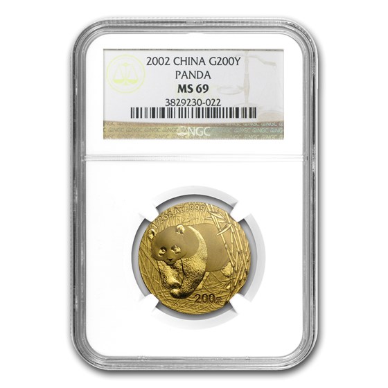 2002 China 1/2 oz Gold Panda MS-69 NGC 2002 China 1/2 oz Gold Panda MS-69 NGC