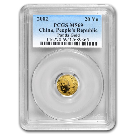 2002 China 1/20 oz Gold Panda MS-69 PCGS 2002 China 1/20 oz Gold Panda MS-69 PCGS