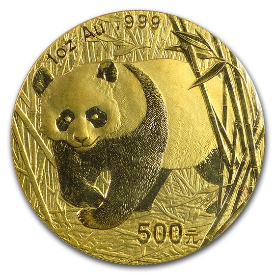 2002 China 1 oz Gold Panda BU (Sealed)