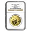 2002 China 1 oz Gold Panda Frosted Bamboo MS-69 NGC