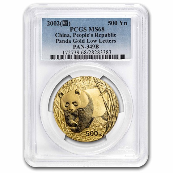 2002 China 1 oz Gold Panda MS-68 PCGS 2002 China 1 oz Gold Panda MS-68 PCGS