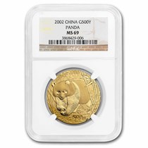 Buy 2002 China 1 oz Gold Panda MS-69 NGC | APMEX
