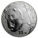 2002 China 1 oz Silver Panda BU (In Capsule)