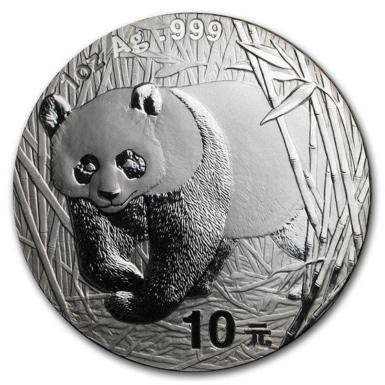 2002 China 1 oz Silver Panda BU (In Capsule) 2002 China 1 oz Silver Panda BU (In Capsule)