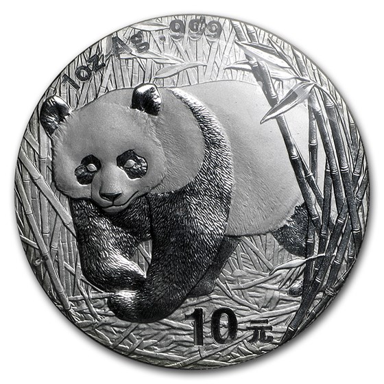 2002 China 1 oz Silver Panda BU (Sealed)