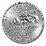 2002-D Indiana Statehood Quarter 40-Coin Roll BU