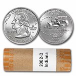2002-D Indiana Statehood Quarter 40-Coin Roll BU