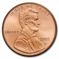 2002-D Lincoln Cent BU (Red)
