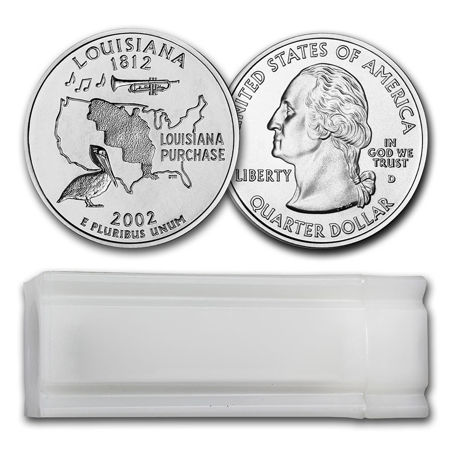 2002-D Louisiana Statehood Quarter 40-Coin Roll BU