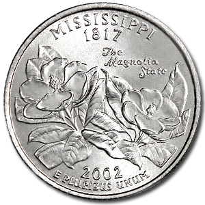 MISSISSIPPI 2002-D BU Mint State Statehood US Quarter 