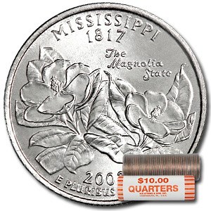 2002-D Mississippi Statehood Quarter 40-Coin Roll BU