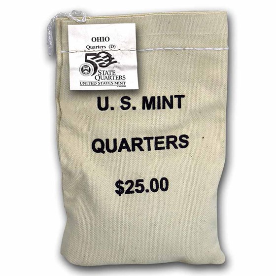 2002-D Ohio Statehood Quarter $25 Sealed Mint Bag BU