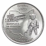 2002-D Ohio Statehood Quarter 40-Coin Roll BU