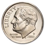 2002-D Roosevelt Dime 50-Coin Roll BU